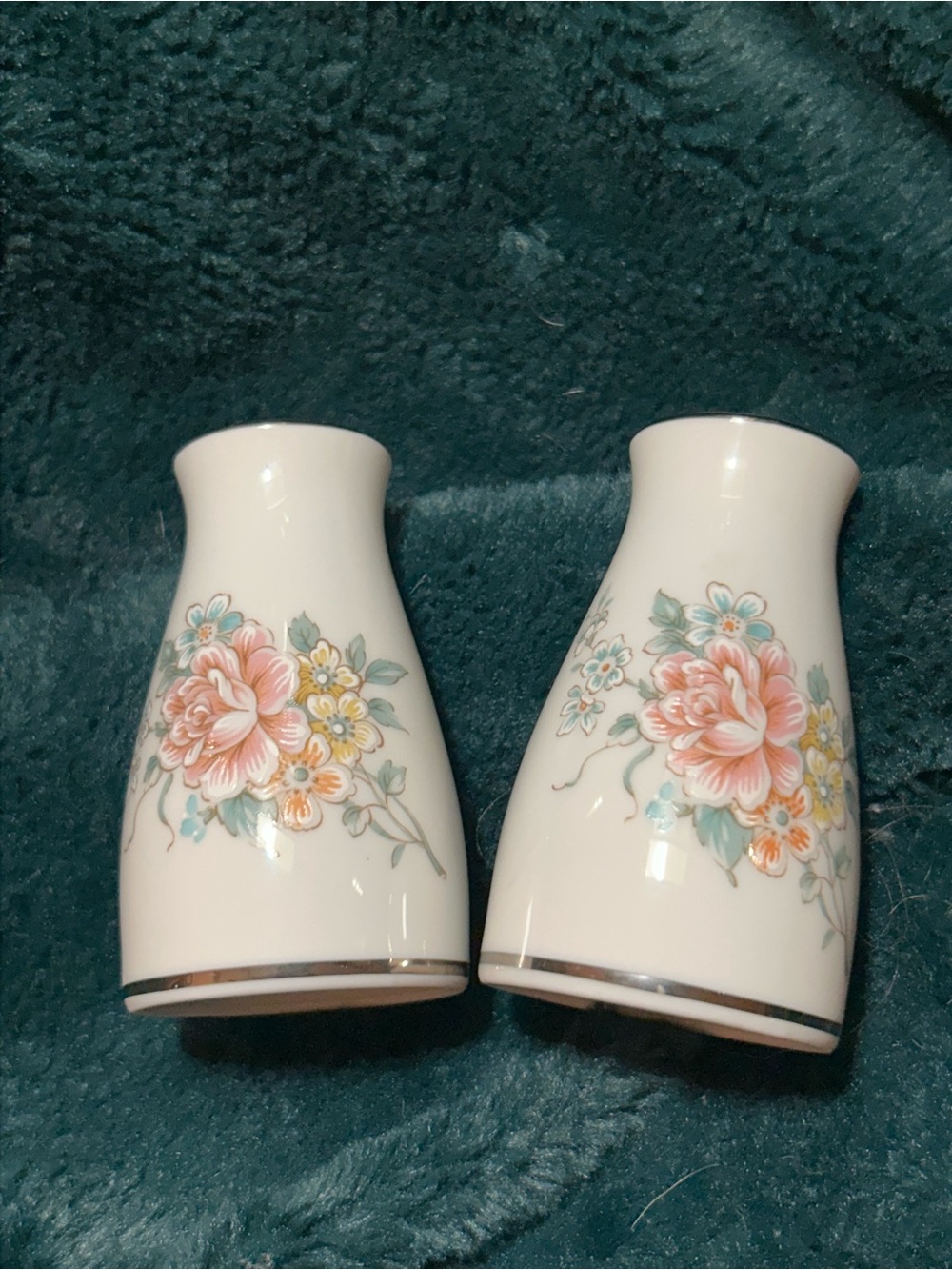 Vintage Noritake Coquet Floral Porcelain Salt and Pepper Shakers. Like new.